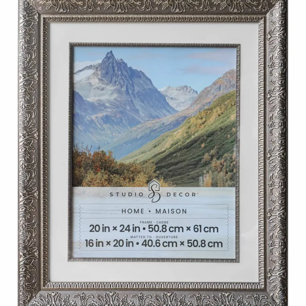 Home Silver Floral Frame with Mat by Studio Décor®