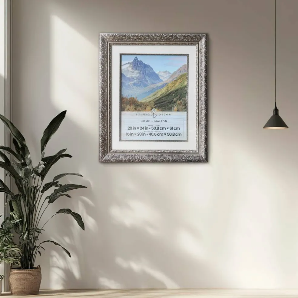 Home Silver Floral Frame with Mat by Studio Décor®