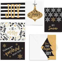 Hortense B. Hewitt Co. Black and Faux Gold Holiday Cards