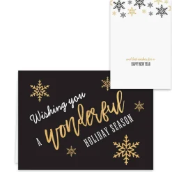 Hortense B. Hewitt Co. Black and Faux Gold Holiday Cards