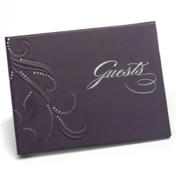 Hortense B. Hewitt Co. Purple Swirl Dots Guest Book