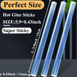 Hot Glue Sticks, Pack of 50 (1.54 lb) 6"Long 0.43" Diameter Full-Size Hot Glue Gun Sticks Art Glues Pastes Hot Melt Sticks for Most Large Glue Guns, Clear Glue Sticks for DIY, Arts & Crafts