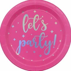 7" Hot Pink Let's Party Snack Plates, 8ct. by Celebrate It™