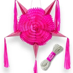 Hot Pink Piñata - Extra Large Mexican Pinata - 32-inches from Tip-to-Tip - Ships Folded