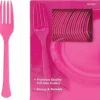 Hot Pink Plastic Forks - 50 Forks/Pack