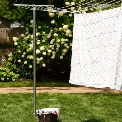 Household Essentials Galvanized Steel Onepiece Pole Clothesline T-Post
