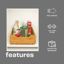 Household Essentials Glidez Bamboo & Steel Slide-Out Storage Organizer