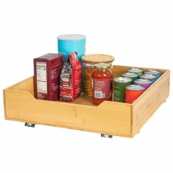 Household Essentials Glidez Bamboo & Steel Slide-Out Storage Organizer