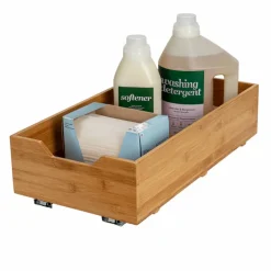 Household Essentials Glidez Bamboo & Steel Slide-Out Storage Organizer