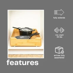 Household Essentials Glidez Bamboo & Steel Slide-Out Storage Organizer