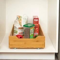 Household Essentials Glidez Bamboo & Steel Slide-Out Storage Organizer