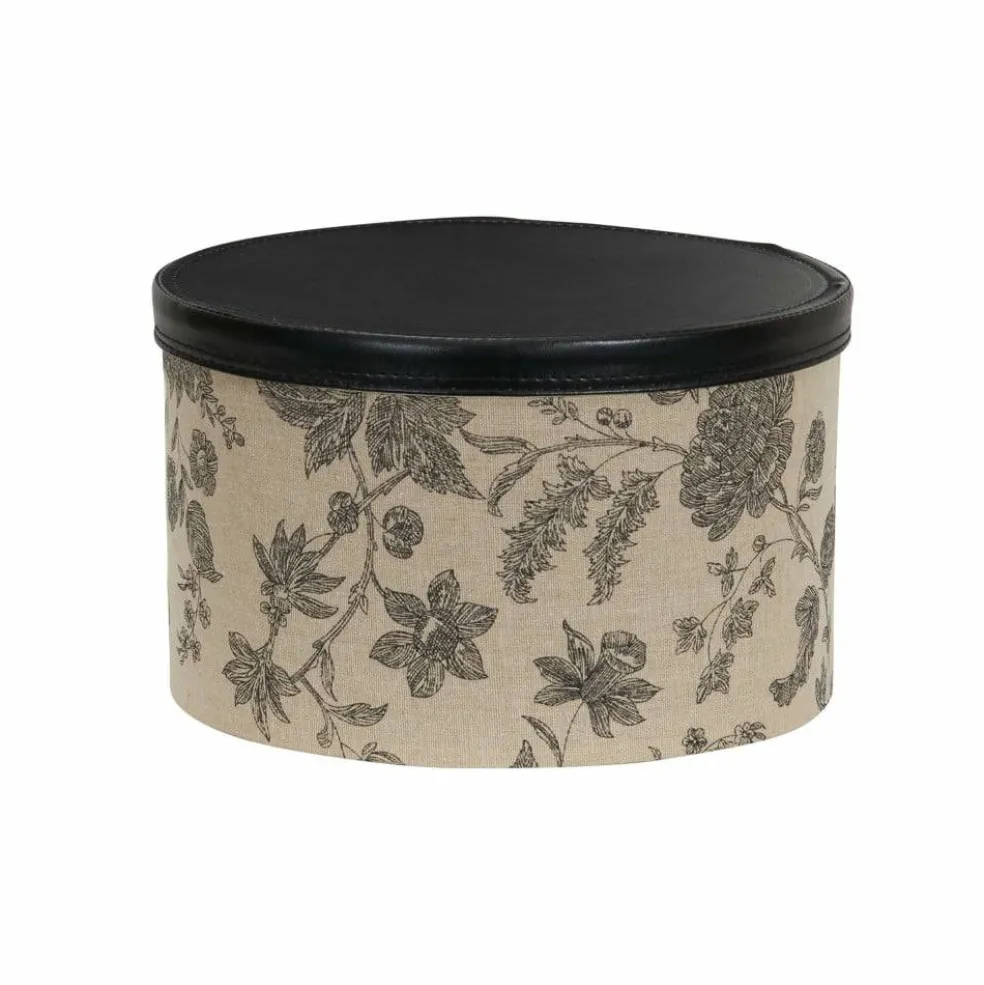 Household Essentials Round Hat Boxes with Lids (Floral)