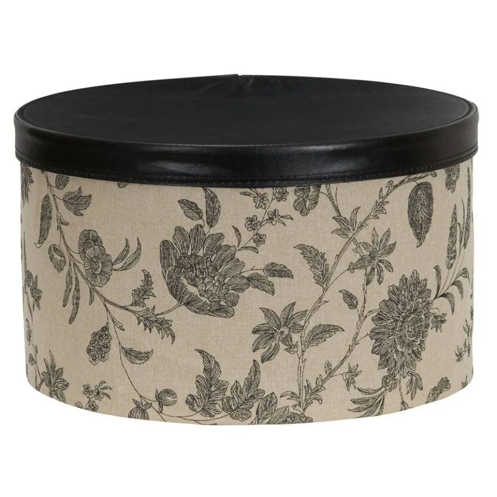 Household Essentials Round Hat Boxes with Lids (Floral)