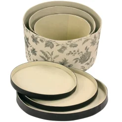 Household Essentials Round Hat Boxes with Lids (Floral)