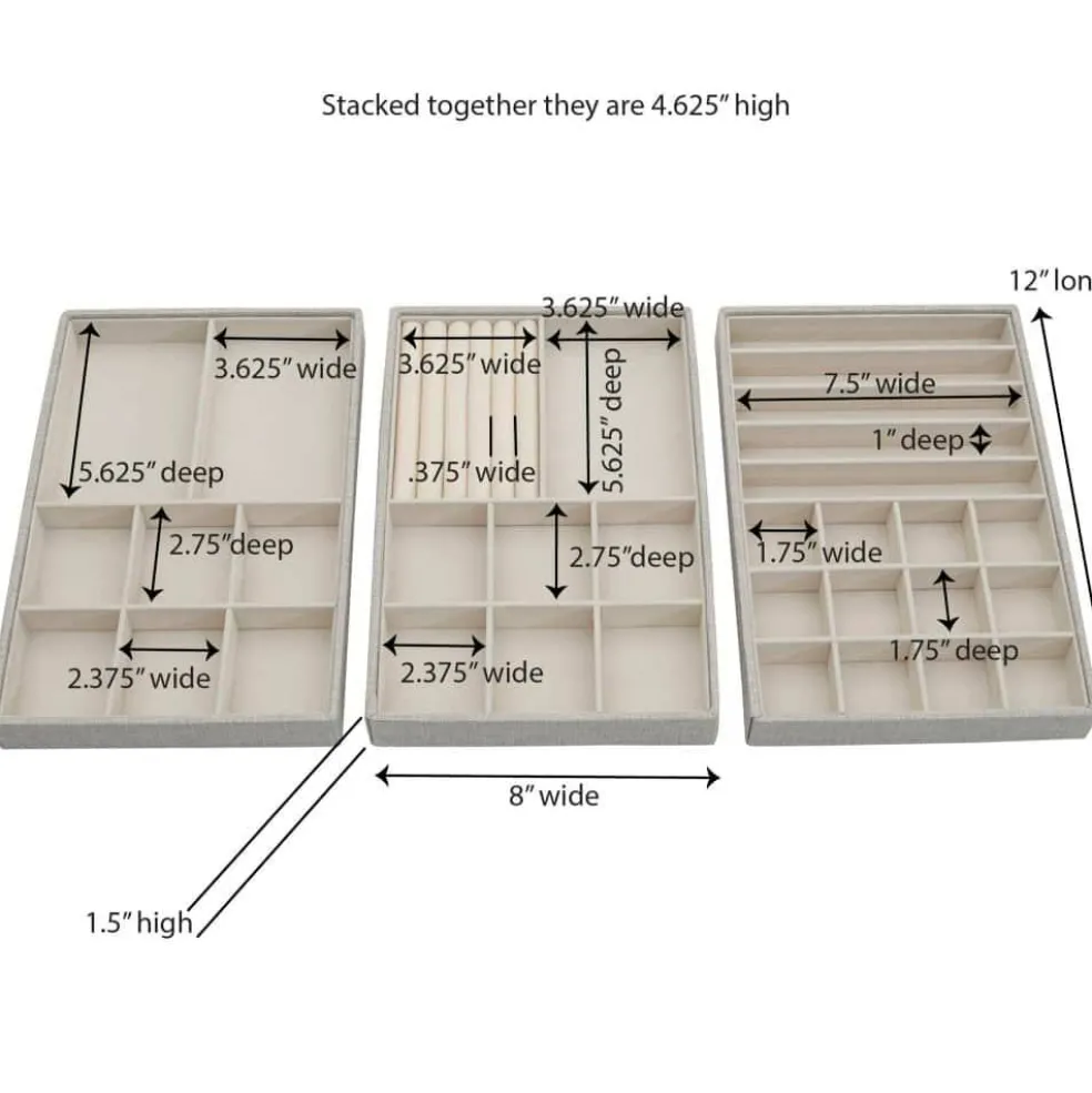 Household Essentials Stackable Jewelry Tray Set