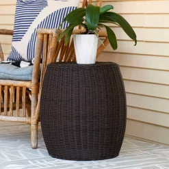 Household Essentials 18" Woven Storage End Table