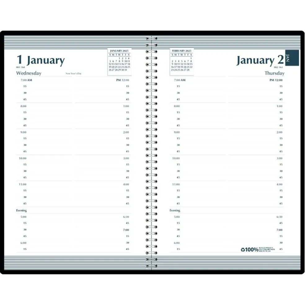 House of Doolittle® Black Recycled Daily Appointment Planner