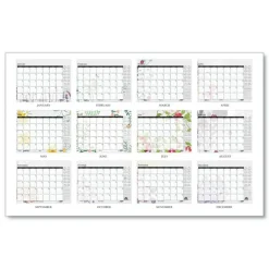 House of Doolittle 22 in. x 17 in. 12-Month (Jan-Dec) 2026 Recycled Desk Pad Calendar - Wild Flowers Artwork