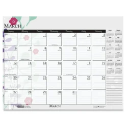 House of Doolittle 18.5 in. x 13 in. 12-Month (Jan-Dec) 2026 Recycled Desk Pad Calendar - Wild Flowers Artwork