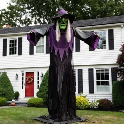 Huge Lighted and Animated Talking Witch Commercial Outdoor Halloween Decoration - 15'