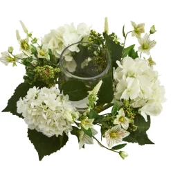 6" Hydrangea Artificial Arrangement Candelabrum