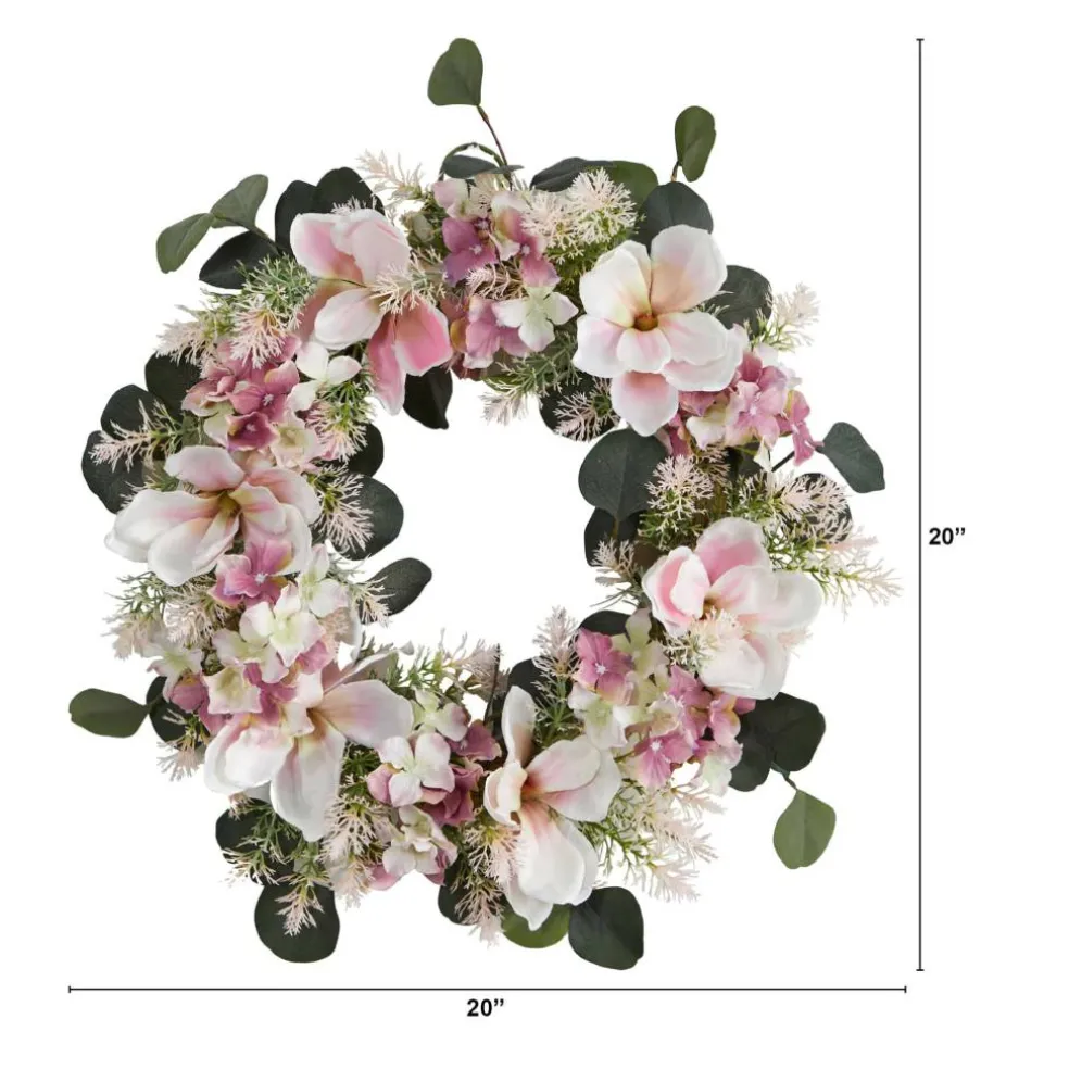 20" Hydrangea & Magnolia Wreath