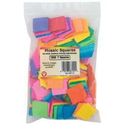 Hygloss Mosaic Squares - Cardstock, 1", 1000 Pieces