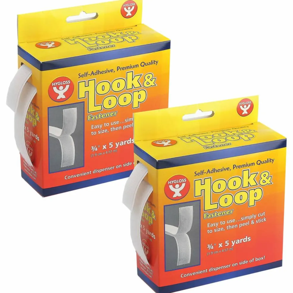 Hygloss® Self-Adhesive Hook & Loop Fastener Roll, 2 Ct