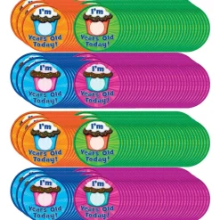 I Am __ Years Old Today WearEm Badges, 32 Per Pack, 6 Packs