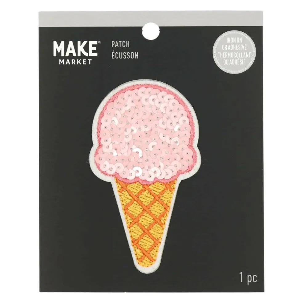 Ice Cream Embroidered Iron-On & Adhesive Patch by Make Market®