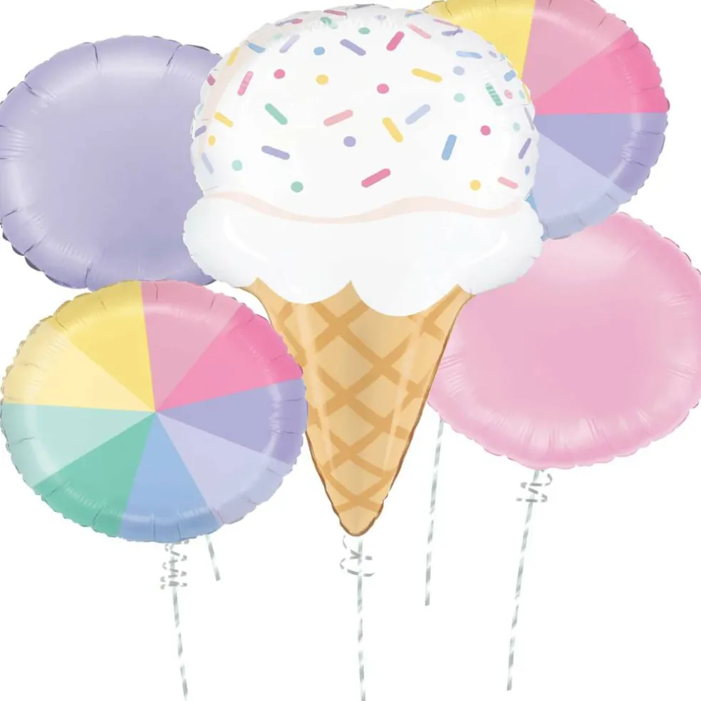 Ice Cream 5-Piece Foil Balloon Bouquet