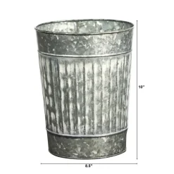 10i" Gray Farmhouse Country Pail Planter
