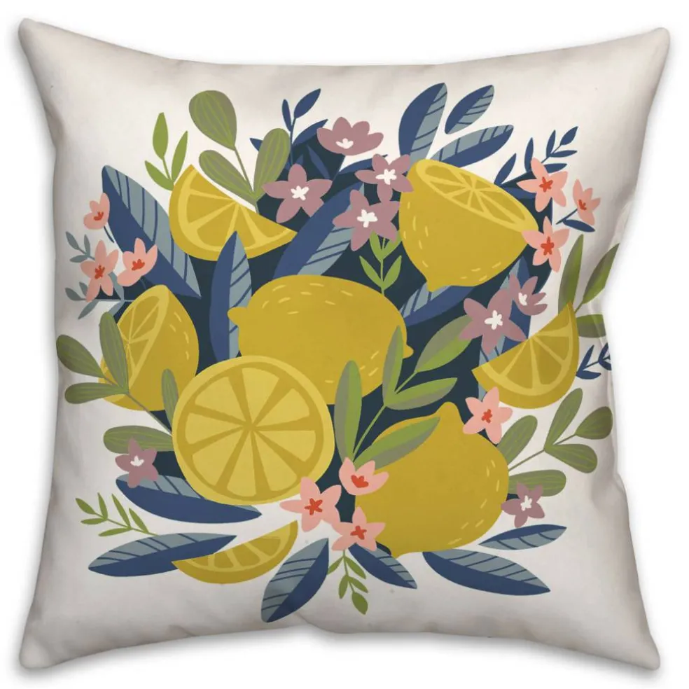 Illustrated Lemons 18" x 18" Throw Pillow