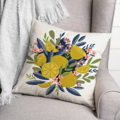 Illustrated Lemons 18" x 18" Throw Pillow