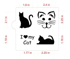 I Love My Cat Cookie & Craft Stencil | CM028 by Designer Stencils |