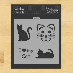 I Love My Cat Cookie & Craft Stencil | CM028 by Designer Stencils |