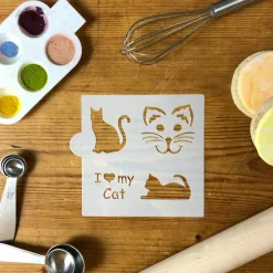 I Love My Cat Cookie & Craft Stencil | CM028 by Designer Stencils |