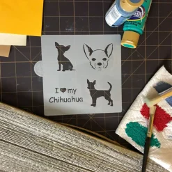 I Love My Chihuahua Cookie & Craft Stencil | CM019 by Designer Stencils | Cookie Decorating Tools |