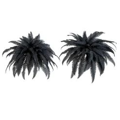 48in. Artificial Halloween Black Boston Fern - Set of 2