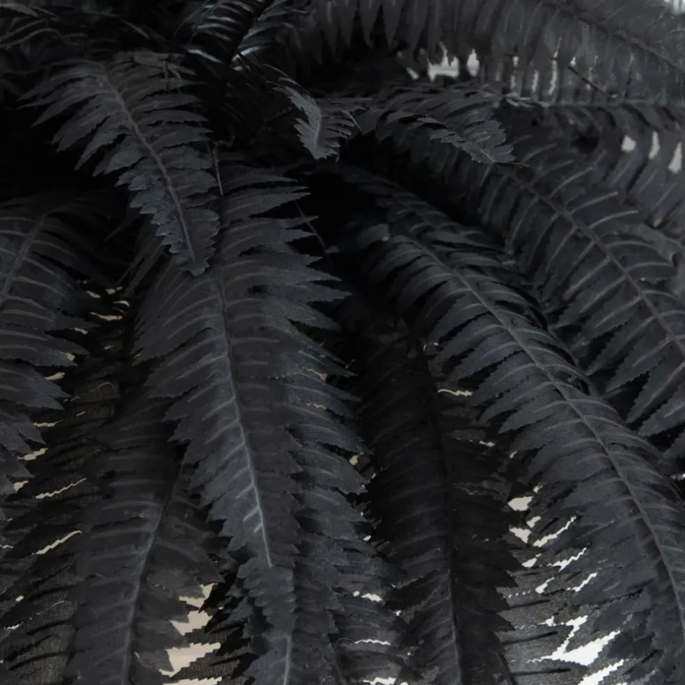 48in. Artificial Halloween Black Boston Fern - Set of 2