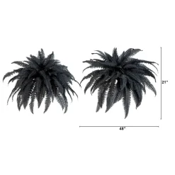 48in. Artificial Halloween Black Boston Fern - Set of 2