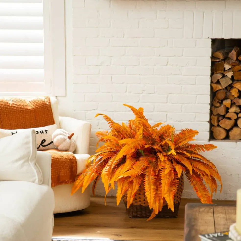 48in. Autumn Artificial Fall Boston Fern - Set of 2