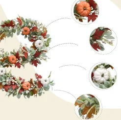 70-Inch Autumn Pumpkin Maple Leaf Garland