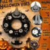 24 Inch Black Gothic Witch Halloween Wreath
