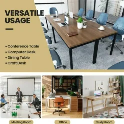 55 Inches Conference Table with Honeycomb Tabletop-Brown