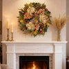 24 Inch Fall Hydrangea Peony Wreath for Front Door