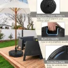 22 Inch Fillable Heavy-Duty Round Patio Umbrella Base Stand with Metal Pole