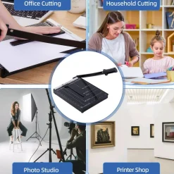 12-Inch Guillotine Paper Cutter, 15 Sheet Capacity, Blade Lock & Magnetic Guide, Heavy-Duty Metal Base for Precision Cutting of Cardstock, Photos, and Crafts - Ideal for Home & Office