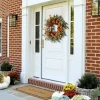 24 Inch Harvest Fall Wreaths for Front Door Outside with Bow & Red Berries