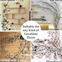 118 Inch Large Bendable Artificial Tree Branches – 70 Twigs Fake Ivy Vine Trunk Garland, Realistic Faux Wood Bark Wall Hanging Decor for Wedding Arch, Jungle Theme, Halloween, Patio